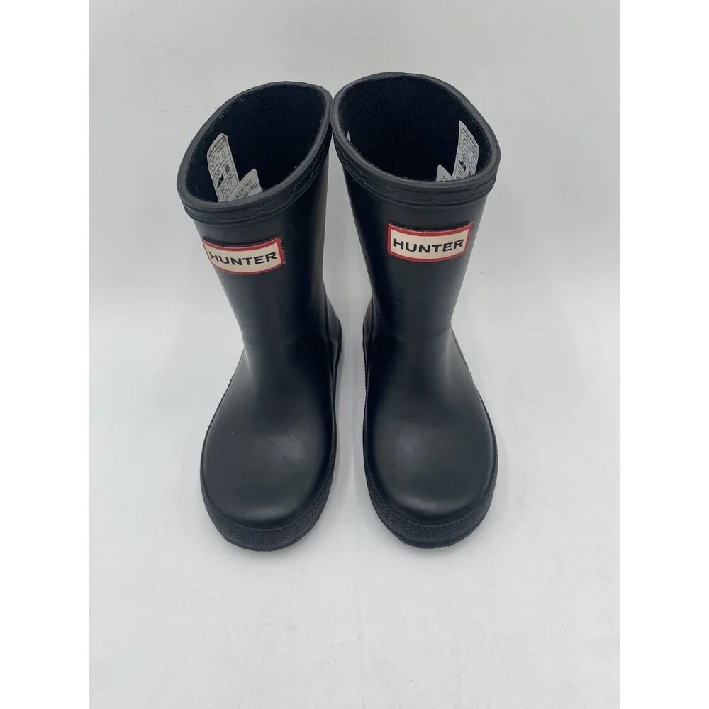 HUNTER FIRST CLASSIC Kids' NEW Rain Boots Black US Size B7/G8 - Picture 6 of 11